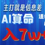 (创业VIP)-2024年蓝海项目AI算命，适合新手，月入7w-2024最新